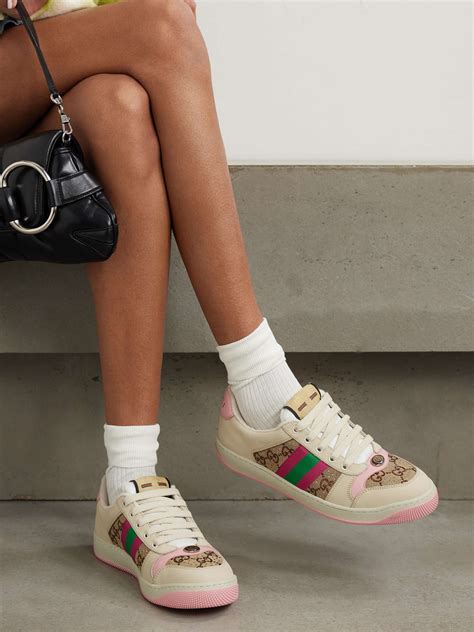 gucci women's screener leather sneaker|net a porter Gucci sneakers.